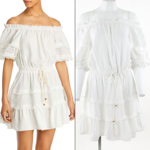 Ramy Brook Lala Off the Shoulder Sundress in White - Picture 1 of 5